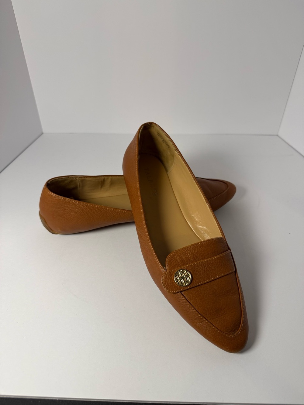 Talbots Women's Pointed Toe Loafers in Cognac Brown